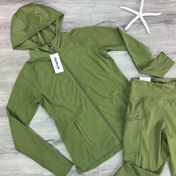 🔆HURLEY🔆 RELAXED JACKET TIGHT LEGGING JOGGING SET - Picture 5 of 14